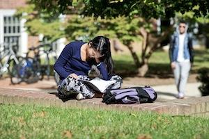 student sitting and studying
