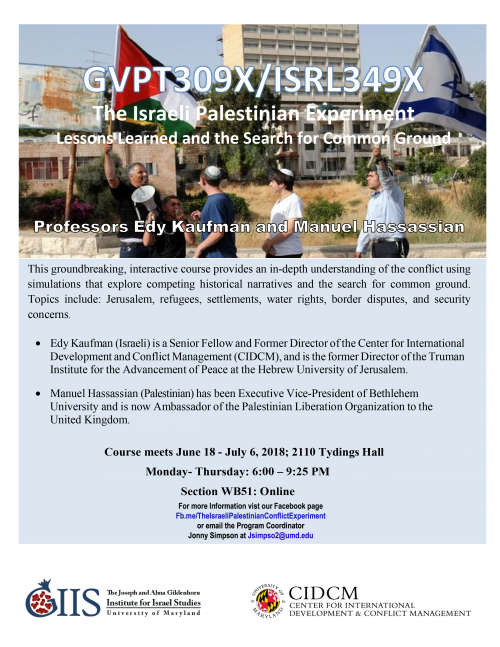 Summer course on Israeli Palestinian Experiment